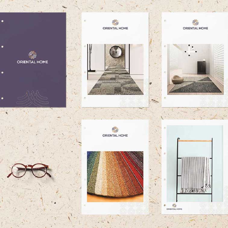 Oriental-Home-flyer-textile-Branding-logo-talks